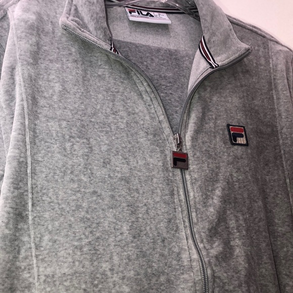 Last One - Men’s Fila Heather Grey Velour Tracksuit trackset - NWT - Picture 5 of 6
